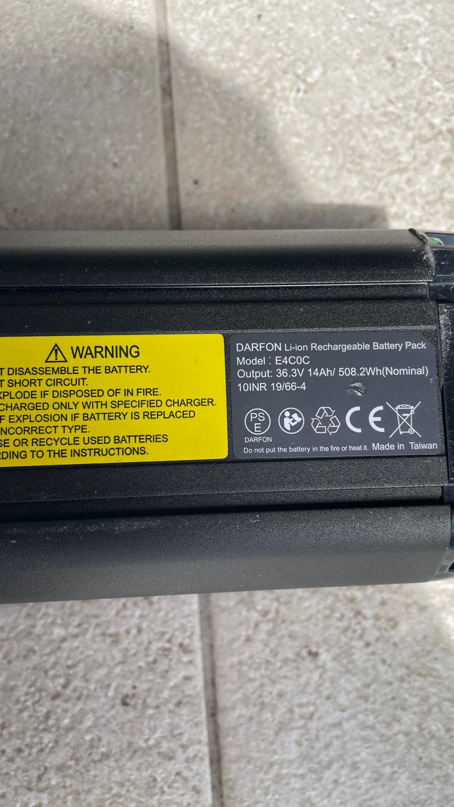 Defecte batterij Darfon 500wh, Vélos & Vélomoteurs, Accessoires vélo | Batteries de vélo, Enlèvement, Utilisé