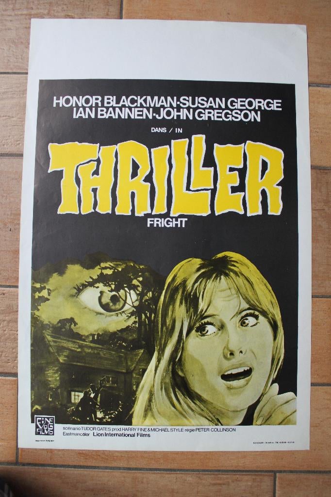 filmaffiche Fright 1971 filmposter, Verzamelen, Rechthoekig Staand, Ophalen of Verzenden, Zo goed als nieuw, A1 t/m A3