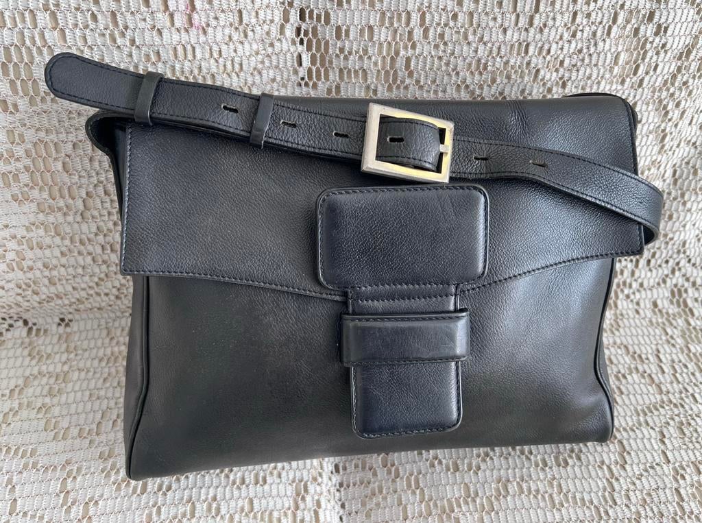 Sac bandoulière DELVAUX cuir noir, Enlèvement ou Envoi, Comme neuf, Noir, Cuir