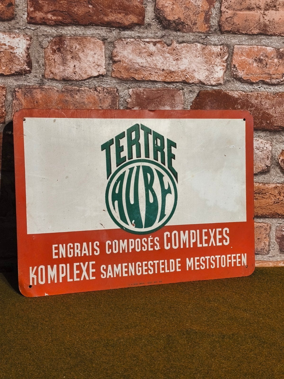 tôle publicitaire tertre Auby ( no plaque émaillée), Enlèvement ou Envoi
