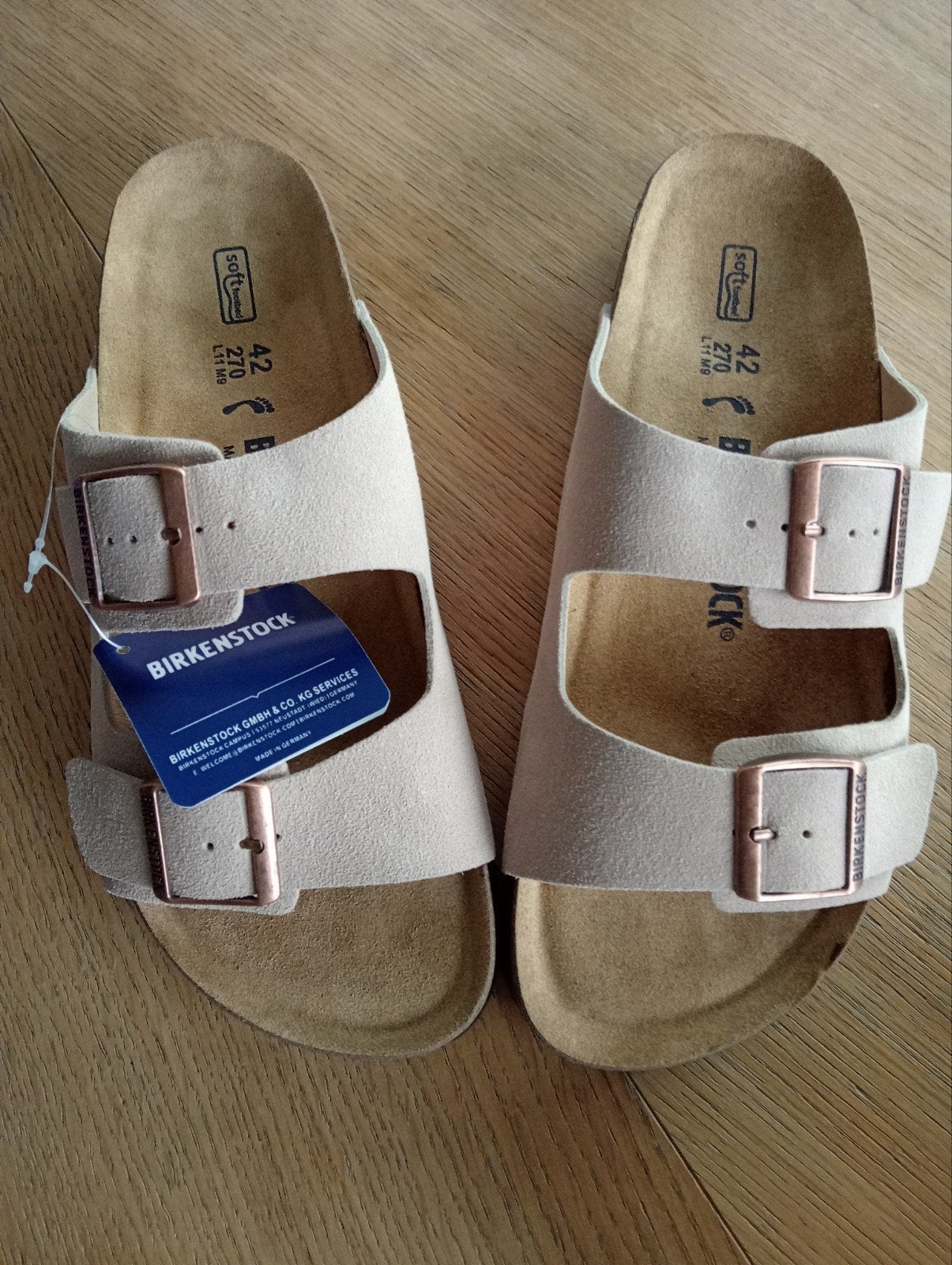 beige Birkenstocks maat 42, Kleding | Heren, Overige kleuren, Klompen, Nieuw, Ophalen of Verzenden