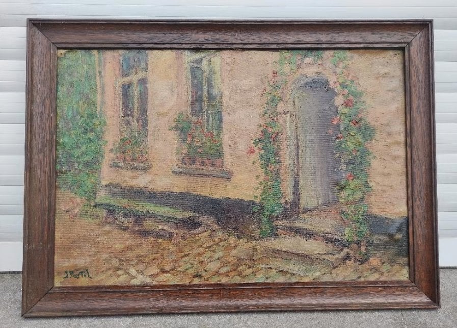 huile sur toile marouffle signe jules postel, Ophalen of Verzenden, Doek
