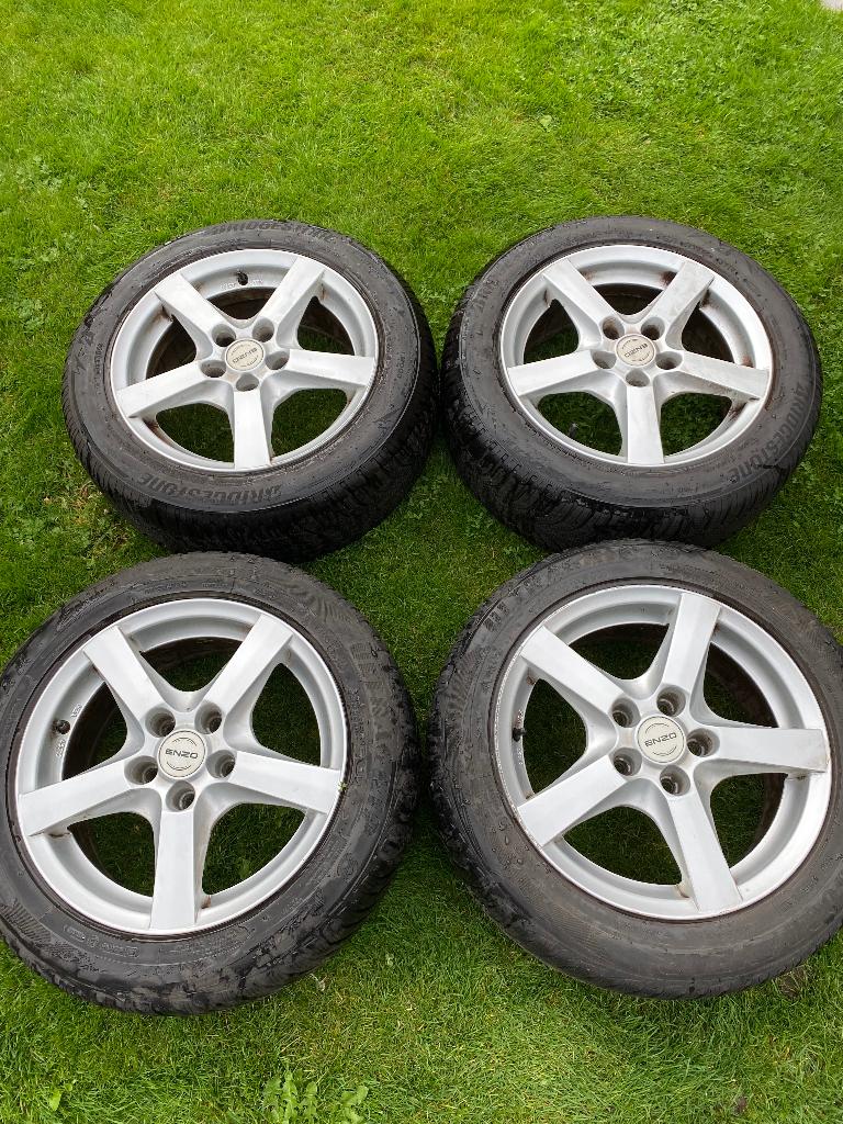 4 banden op velg, Ophalen, Gebruikt, 255 mm, 16 inch