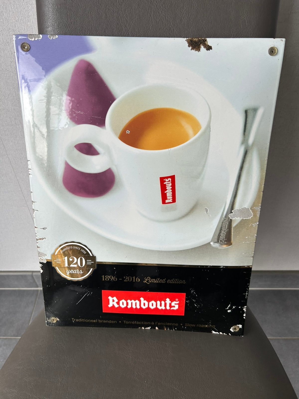 Emaille bord koffie rombouts, Ophalen of Verzenden, Zo goed als nieuw