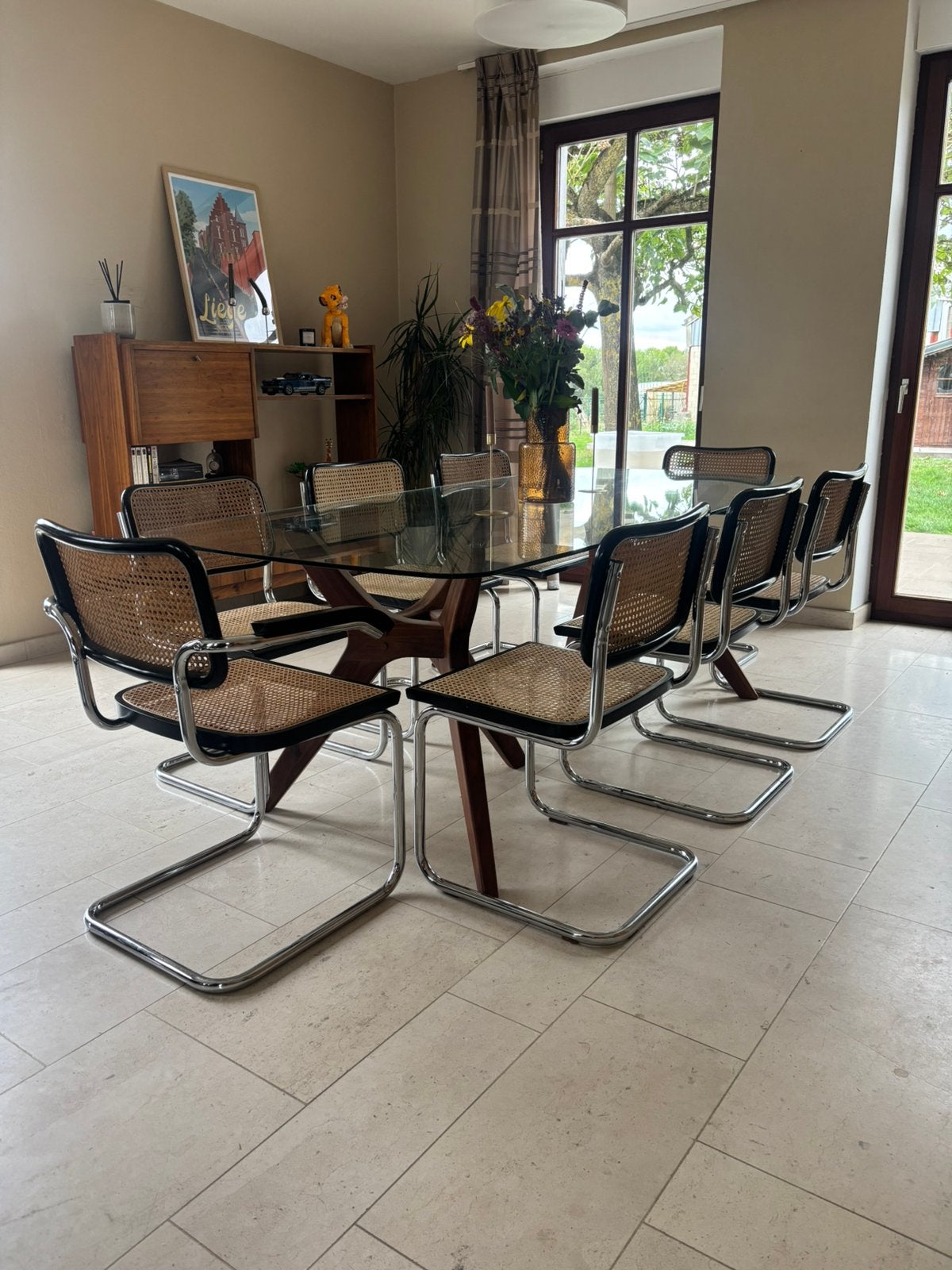 8 chaises style Cesca par marcel breuer, Huis en Inrichting, Ophalen, Zo goed als nieuw, Hout, Vijf, Zes of meer stoelen