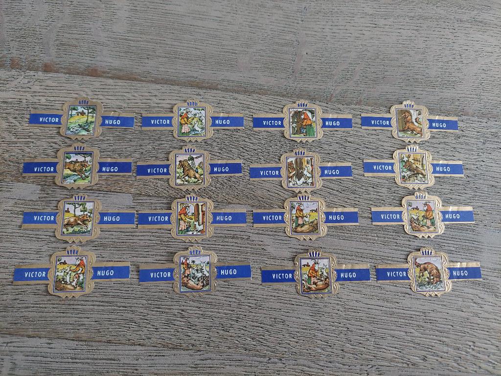 sigarenbandjes Victor Hugo - "de wolf en de 7 geitjes", Ophalen of Verzenden, Zo goed als nieuw, Sigarenbandjes