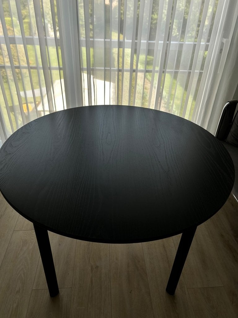 Ronde massief houten tafel D=105cm H=73cm - goede staat, Antiek en Kunst, Ophalen