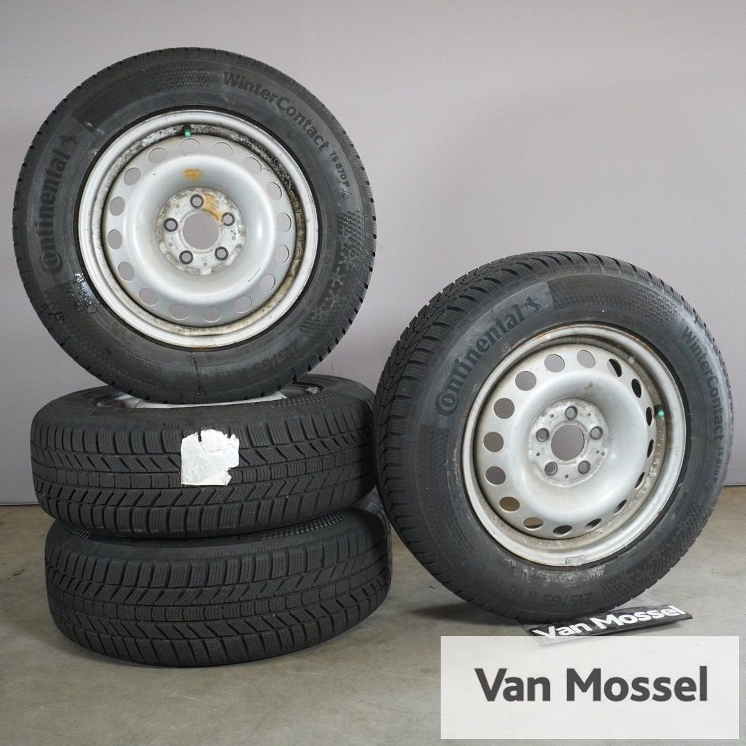 Stalen wielenset Continental Wintercontact 215/65/R16 98H, Auto-onderdelen, Banden en Velgen, -, Banden en Velgen, Gebruikt, 215 mm