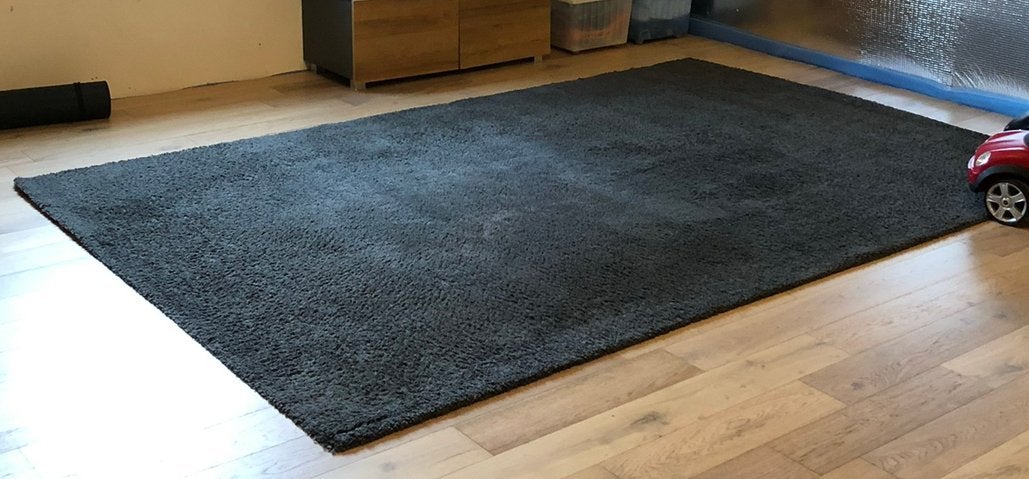 Tapijt laagpolig donker grijs 200x300, Ophalen, 200 cm of meer, Zo goed als nieuw, 200 cm of meer