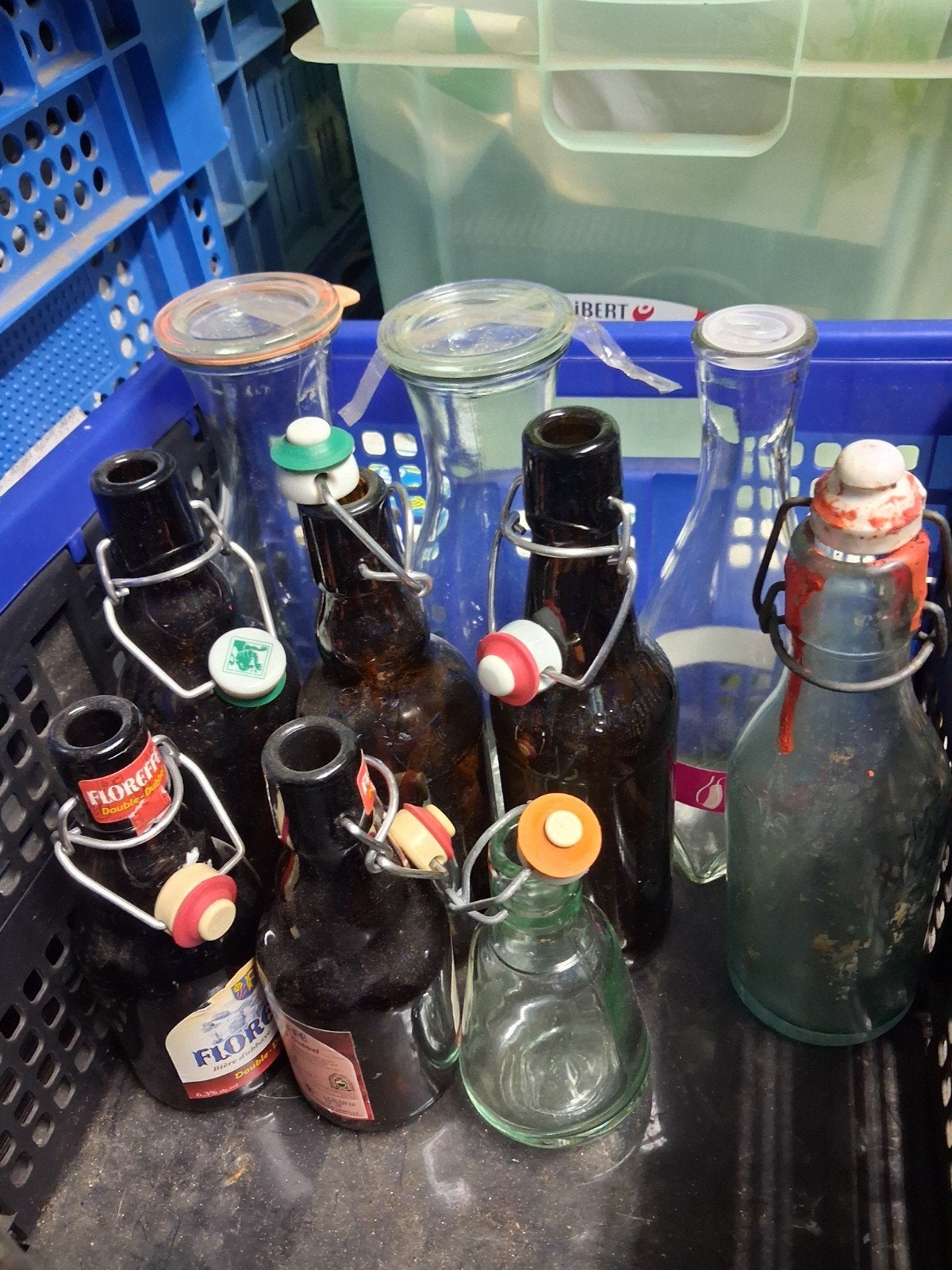 flessen van bier glazen flessen van soep met deksel, Ophalen of Verzenden, Gebruikt, Overige typen