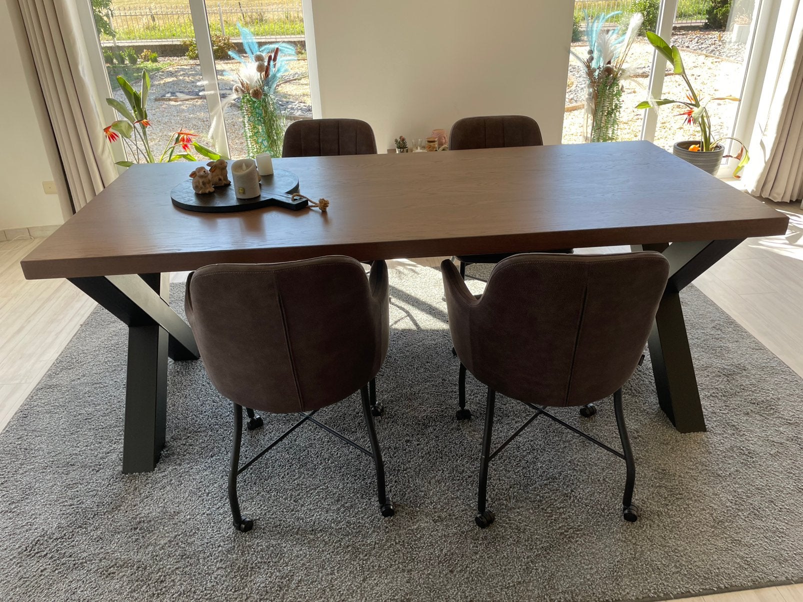 Eettafel, 150 à 200 cm, Cinq personnes ou plus, Chêne, Comme neuf