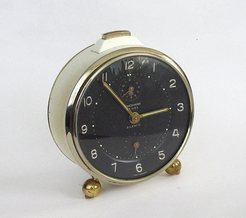 Réveil vintage Junghans Trivox Silentic Allemagne '60, Antiquités & Art, Enlèvement ou Envoi
