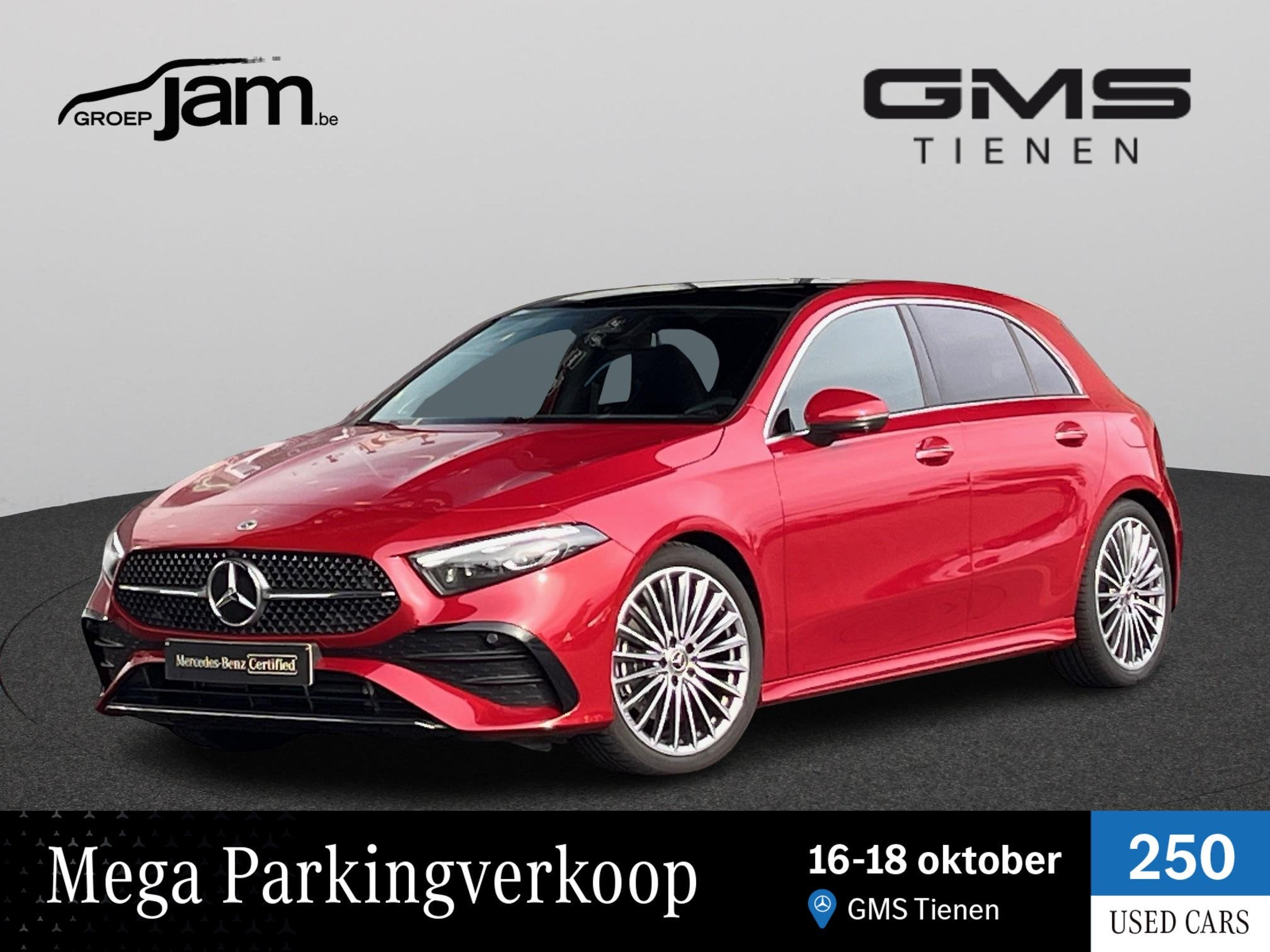 Mercedes-Benz A-klasse 220 d AMG Pano/Burm/HUdisplay/Mempack, Auto's, Stof, Gebruikt, 4 cilinders, Bedrijf