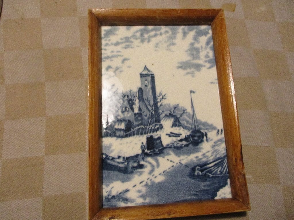 peinture ancienne en pierre dans un cadre, beau paysage, Enlèvement ou Envoi, Paysage