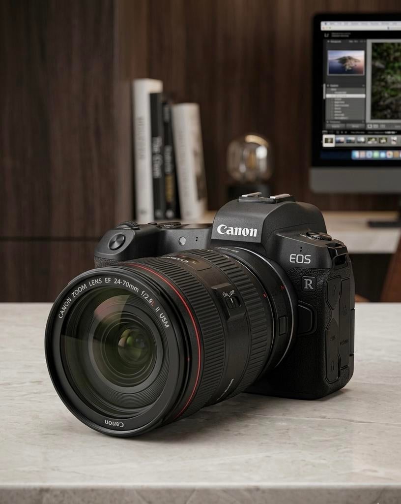 Canon EOS R + Canon EF 24-105mm f/4 L IS USM, Ophalen, Zo goed als nieuw, Canon