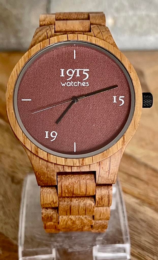 HOUTEN HERENHORLOGE FINE COTTON MADDER VOOR 35€! 💯%NIEUW, Ophalen of Verzenden, Nieuw