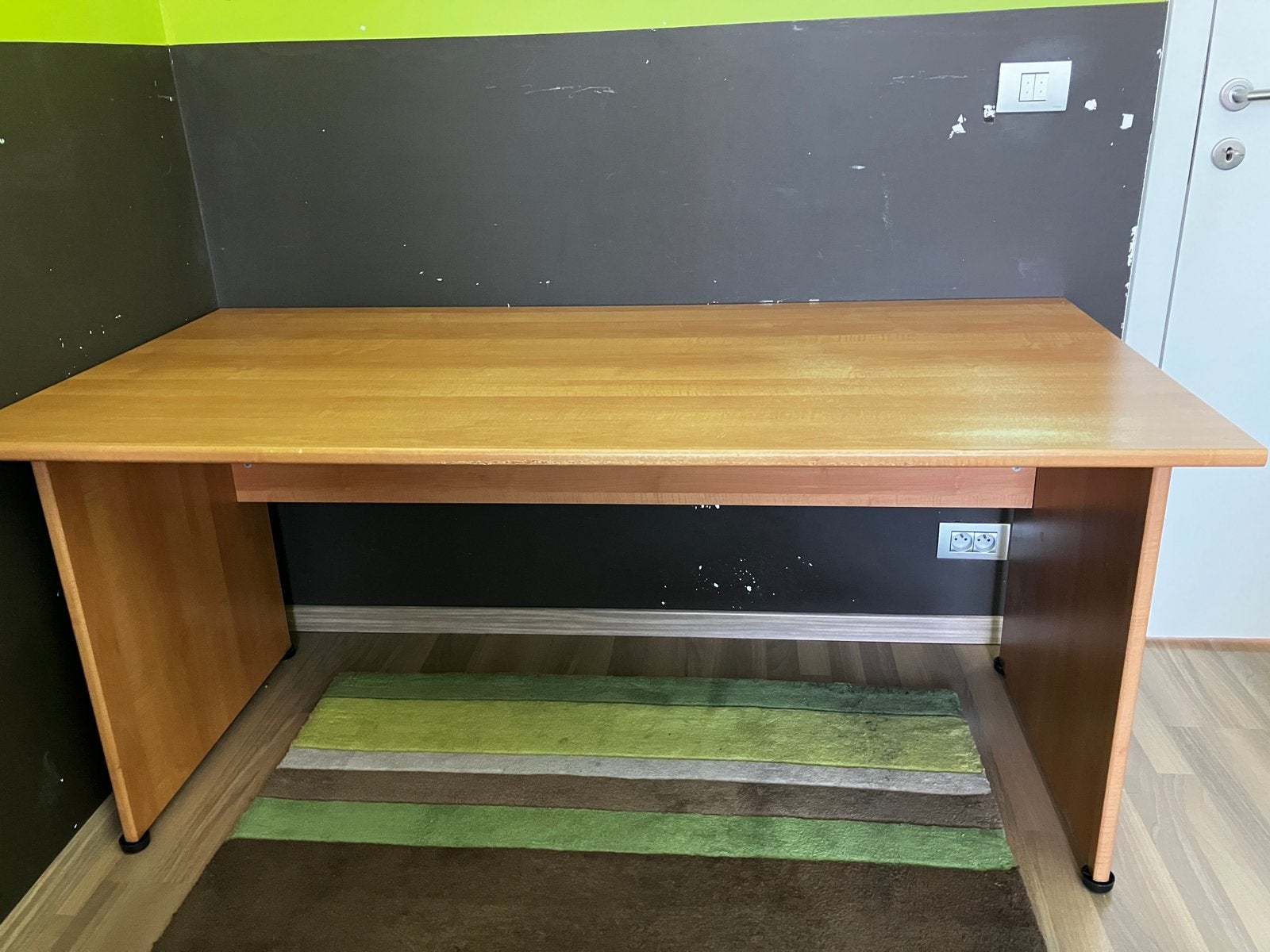Bureau en bois, Maison & Meubles, Bureaux, 160 cm, Bureau d'ordinateur, Goulotte de câbles, Enlèvement