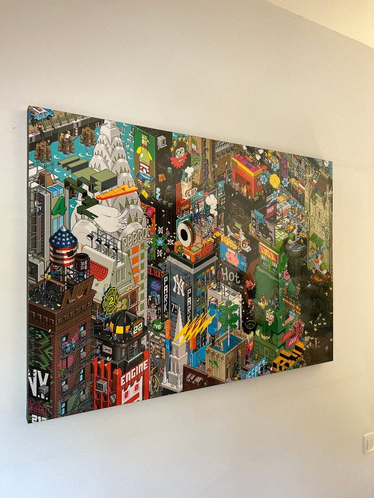 Tableau eBoy New York–119  84 cm–Impression sur bois, Enlèvement, Autres matériaux