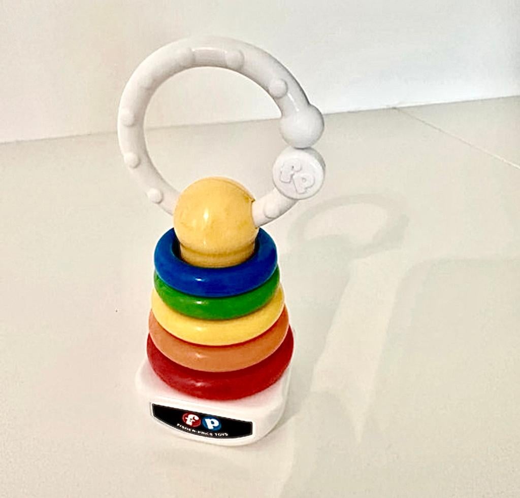 Fisher-Price Rock-a-Stack Clacker rammelaar en bijtspeeltje, Ophalen of Verzenden, Zo goed als nieuw, Rammelaar