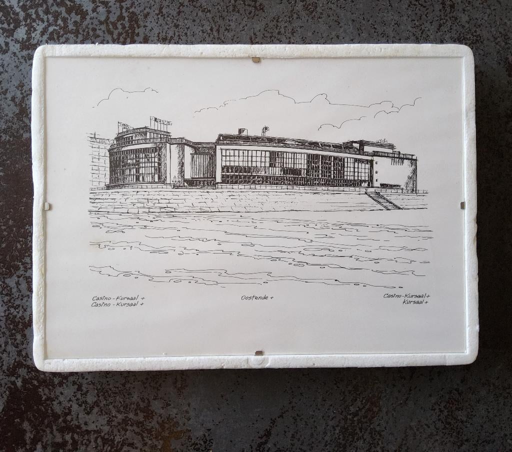 Tekening Casino-Kursaal Oostende, Antiek en Kunst, Ophalen of Verzenden