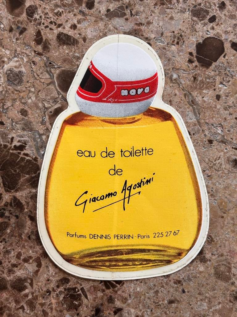 Exclusieve vintage sticker – Giacomo Agostini – NAVA helm, Ophalen of Verzenden