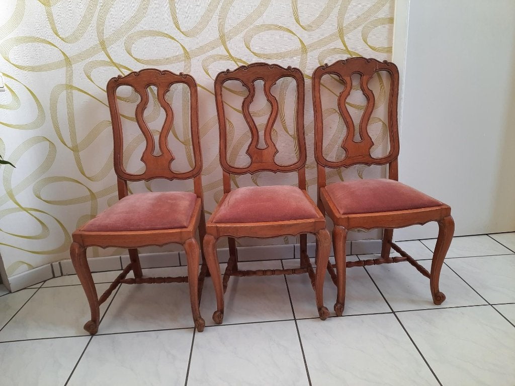 6 chaises en bois de cerisier, Maison & Meubles, Chaises, Vintage, Brun, Enlèvement, Bois