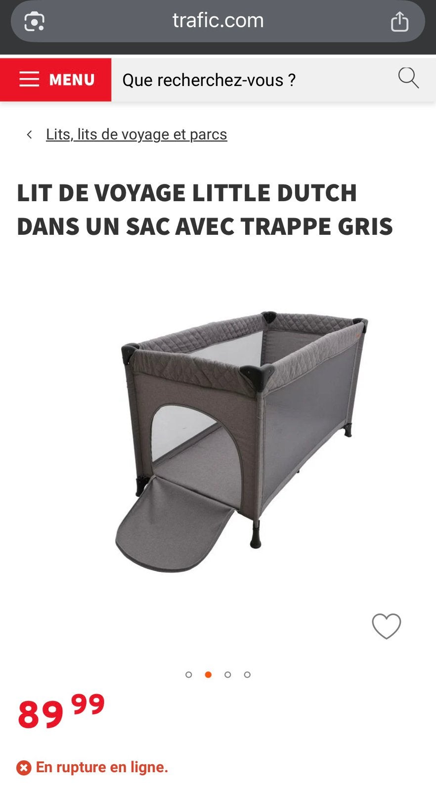 Lit bébé parapluie voyage, Enlèvement, Comme neuf