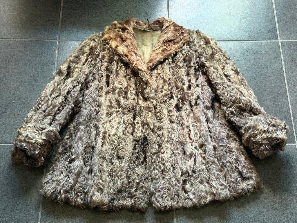 Unieke Vintage Karakoel/astrakan Bontjas, Kleding | Dames, Jassen | Winter, Ophalen of Verzenden, Gedragen, Maat 38/40 (M), Overige kleuren