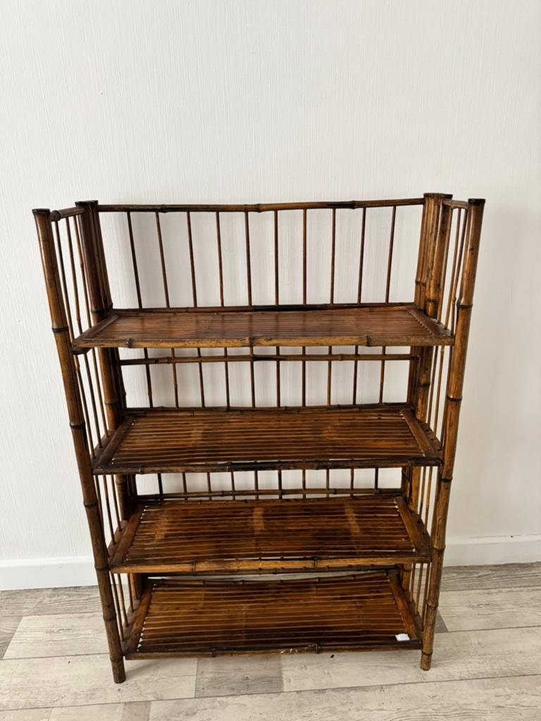 Totan plankje - rattan shelf unit - meuble étagère rotin, Enlèvement, Comme neuf