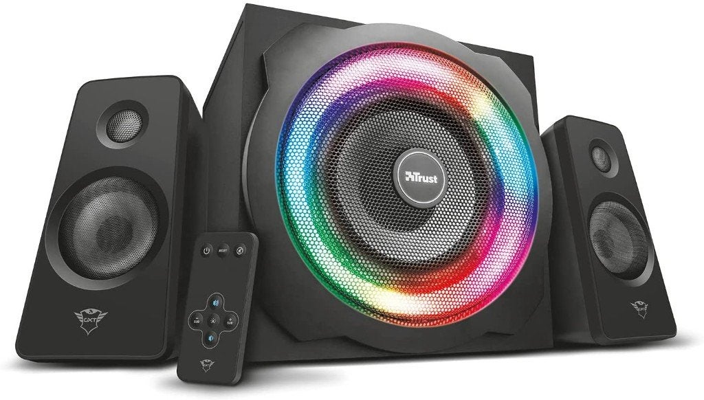 Neuf - Trust Gaming GXT 629 Tytan RGB Enceinte 2.1 120W, TV, Hi-fi & Vidéo, Enceintes, Télécommande, Enlèvement ou Envoi, Neuf