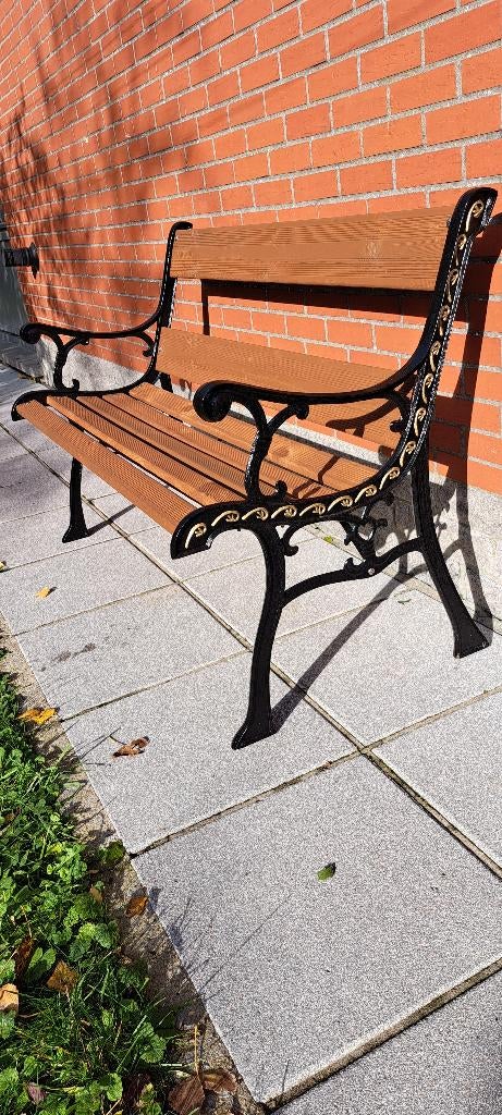 banc de jardin en fonte et bois entièrement restauré, Jardin & Terrasse, Enlèvement, Neuf, Bois