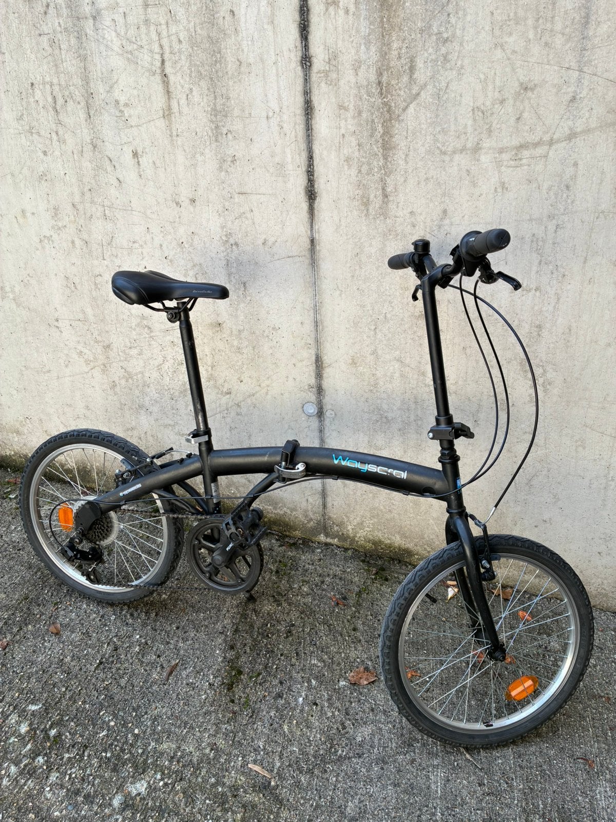 Zwarte vouwfiets wayscrol, Gebruikt, Velgrem, Versnellingen, Totaal opvouwbaar