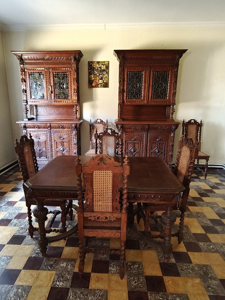 Mechelse eetkamer, Huis en Inrichting, Complete eetkamers, Ophalen, Gebruikt, 4 tot 6 stoelen