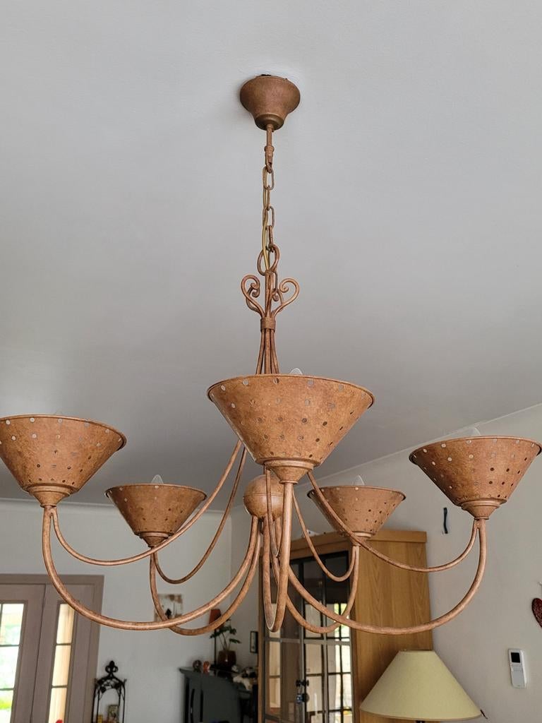 Landelijke luster, Huis en Inrichting, Lampen | Kroonluchters, Ophalen