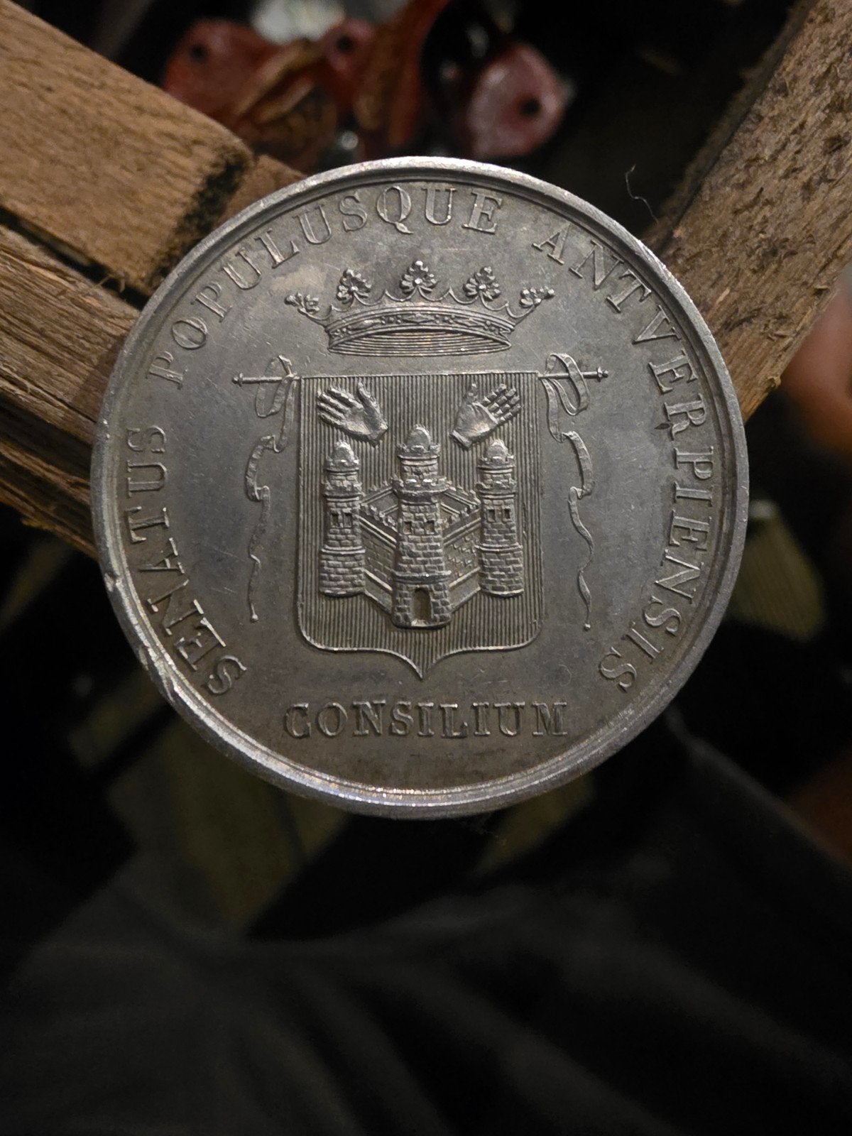 Superbe médaille / jeton historique en argent d'Anvers - 181, Enlèvement, Argent, Argent