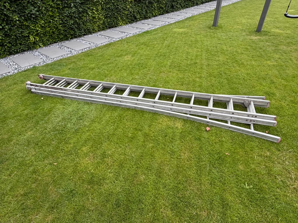 3 delige ladder aluminium, Ophalen, Zo goed als nieuw