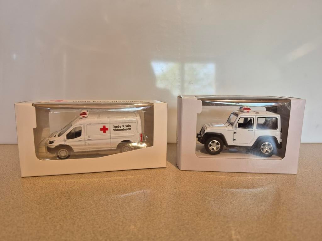 Rode Kruis Vlaanderen ambulance en jeep; samen €10, Ophalen of Verzenden, Nieuw, Auto's