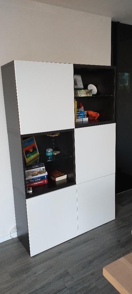 Opbergcombinatie Ikea Besta wit/zwart, Huis en Inrichting, Kasten | Buffetkasten, Ophalen