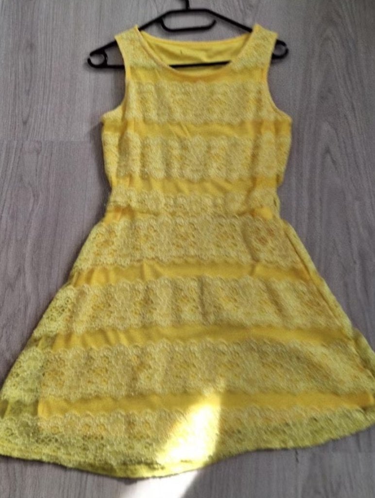 Geel zomerkleedje, Kleding | Dames, Jurken, Ophalen, Gedragen, Maat 36 (S), Geel