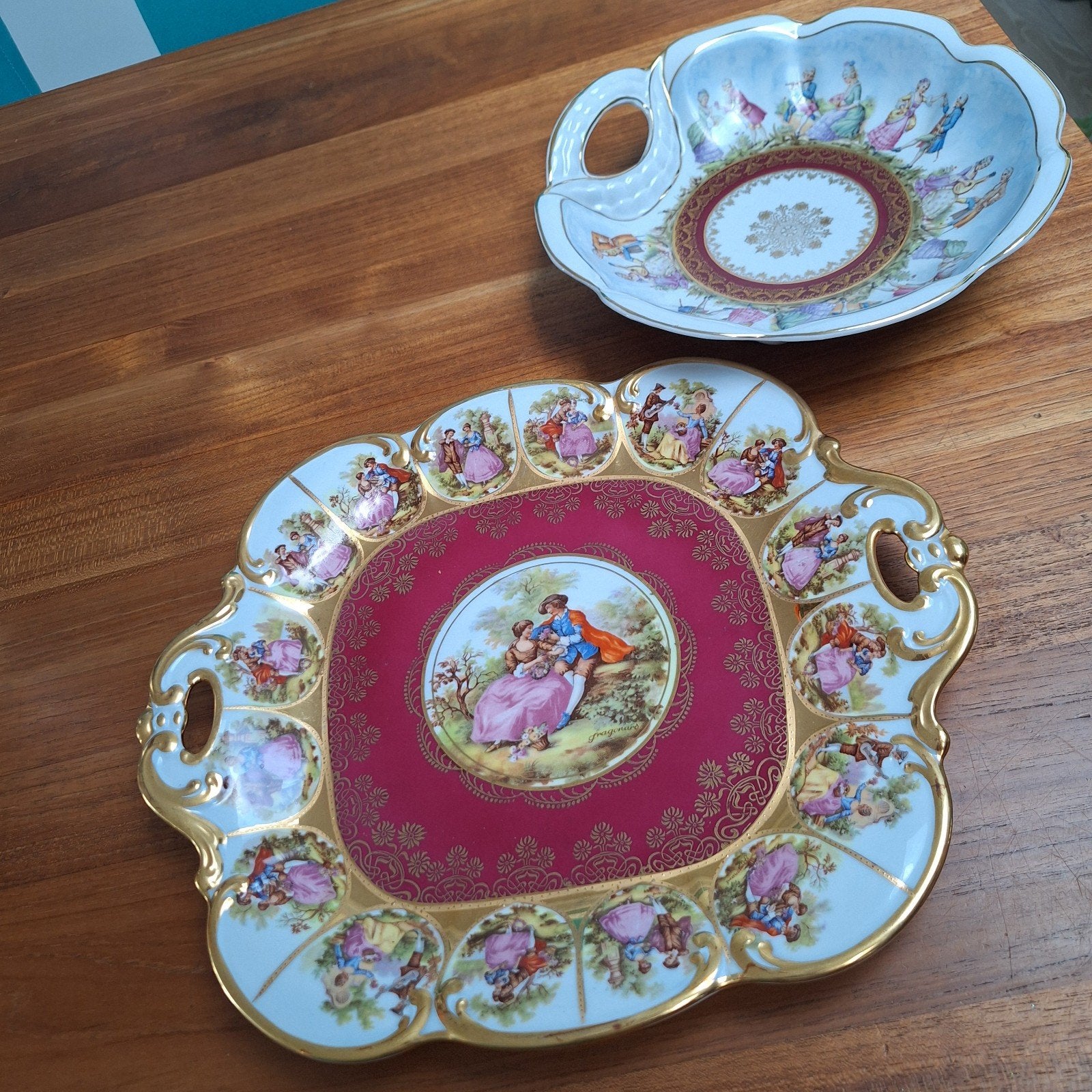 porseleinen dienblad of schaal met handgrepen, Ophalen