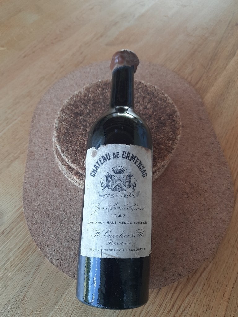 chateau de camensac 1947 wijnfles, Verzamelen, Wijnen, Ophalen, Nieuw, Vol
