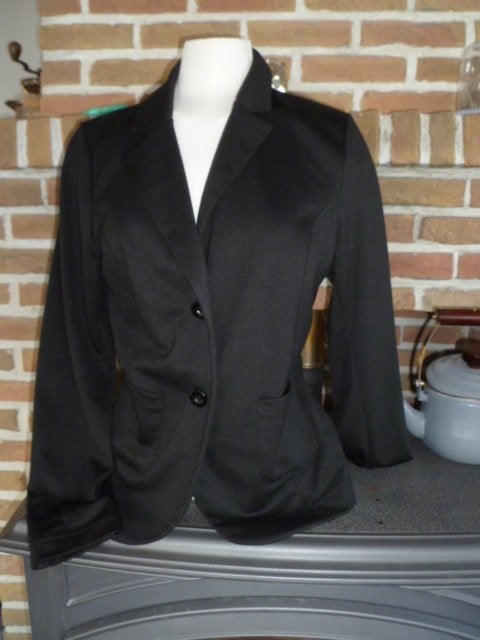 zwarte jersey dames blazer van Dotts, maat 44., Kleding | Dames, Dotts, Ophalen of Verzenden, Zo goed als nieuw, Maat 42/44 (L)