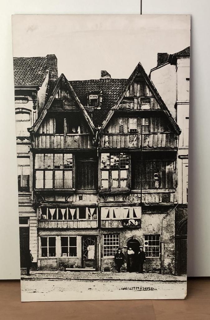 Grote zwartwit foto Oud-Antwerpen Sint-Walburgisplein, Ophalen, Gebruikt, Foto of Poster, 75 cm of meer
