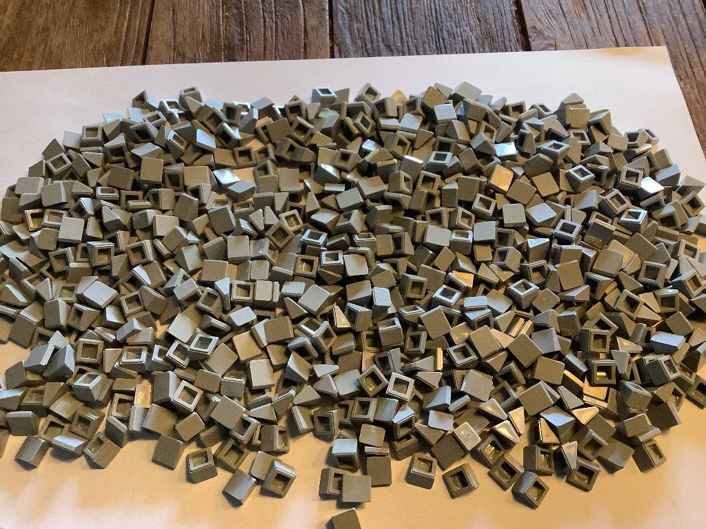 Lego slopes 1x1 light bluish gray 700 stuks / 8-1, Ophalen of Verzenden, Gebruikt, Losse stenen, Lego
