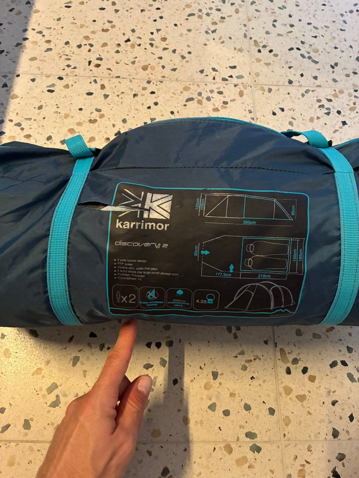 Karrimor Discovery 2-3 personen. Aparte voortent!, Caravans en Kamperen, Tenten, Ophalen of Verzenden, Zo goed als nieuw