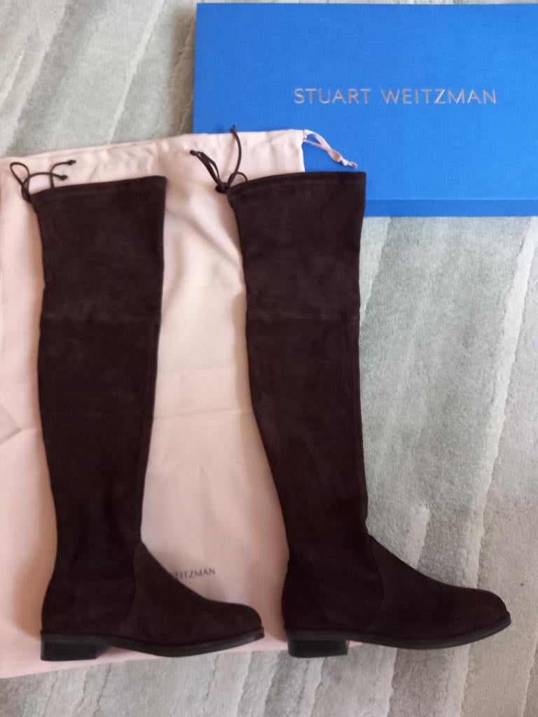 Stuart Weitzman lowland suede laarzen chocolade bruin nieuw, Hoge laarzen, Stuart weitzman, Bruin, Nieuw