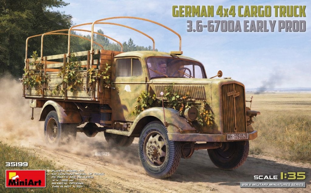MINIART 35199 GERM 3T 4X4 CARGO TRCK 3.6-6700A EARLY PR 1/35, Neuf, Enlèvement ou Envoi, 1:32 à 1:50, Camion