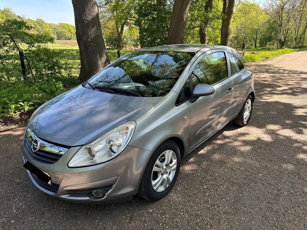 Opel corsa 2007 1.2 Enjoy - Car-pass - Roos formulier, Autos, Argent ou Gris, Achat, Boîte manuelle, Noir