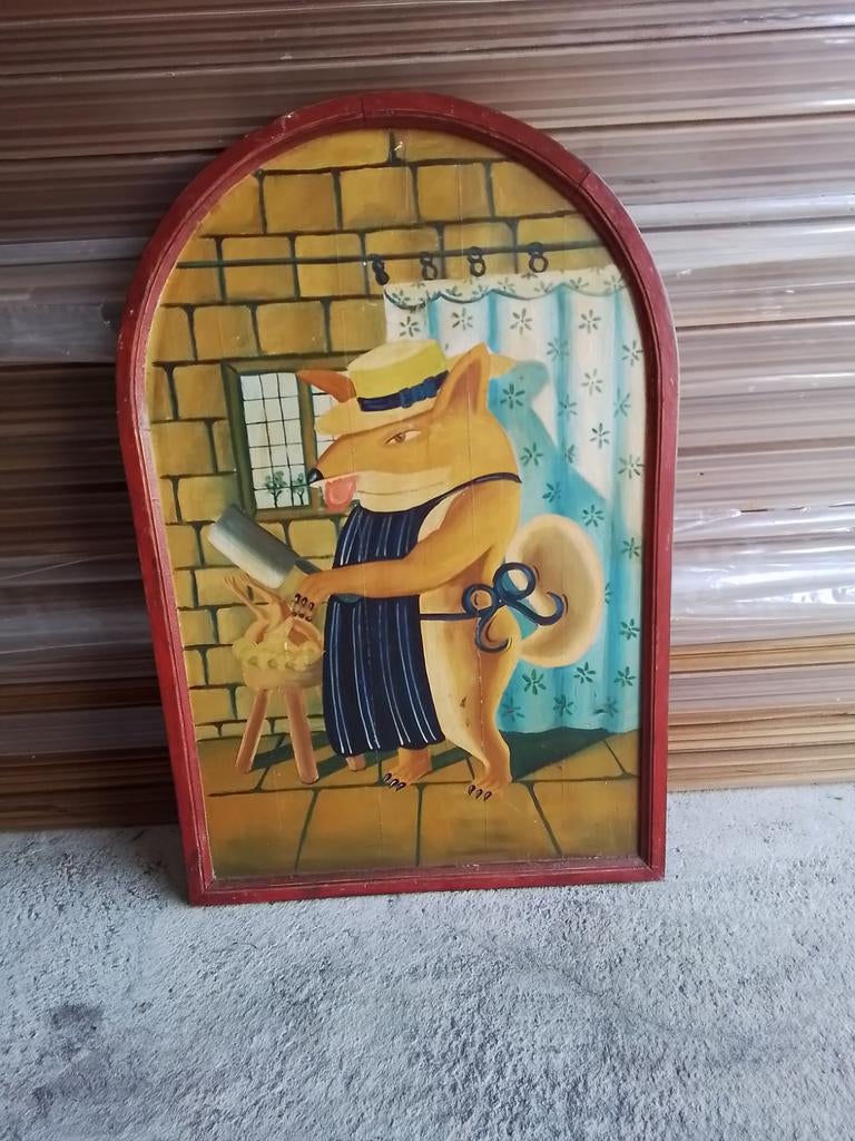 Houten decoratieve plaat fox, Ophalen