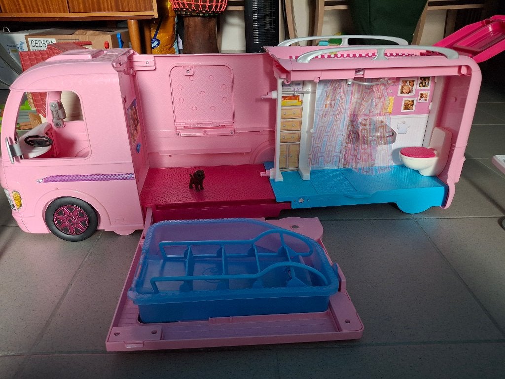 Barbie camper, Ophalen, Zo goed als nieuw, Barbie
